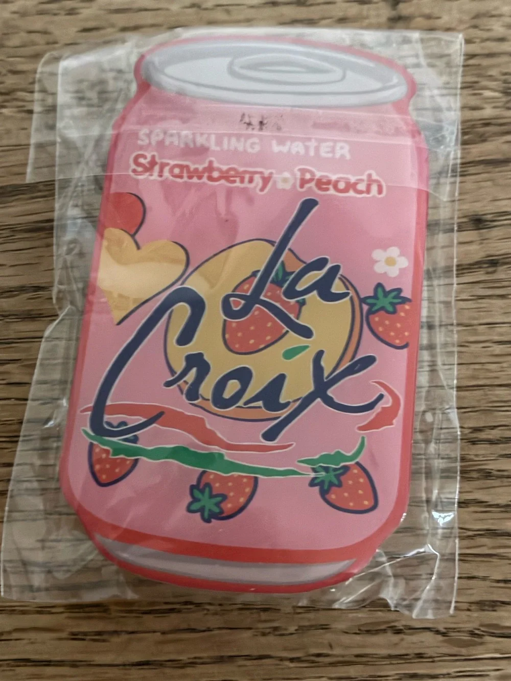 La Croix pop socket phone stand. Strawberry peach la Croix phone stand.